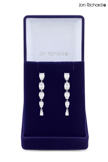 Jon Richard Silver Cubic Zirconia Pear Drop Earrings (Q35878) | £35