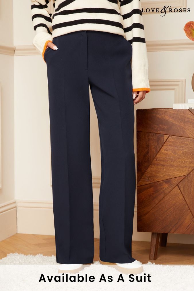 Buy Women s Suit Trousers Wide Tailoring Online Next UK