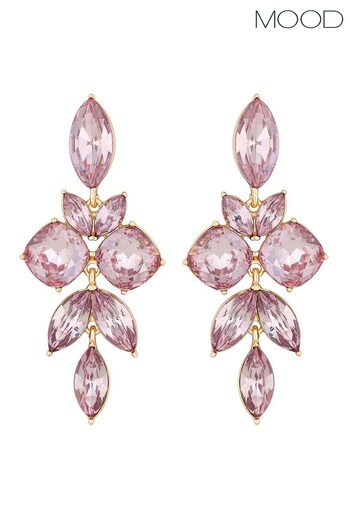 Mood Rose Gold Open Stone Chandelier Earrings (Q35998) | £16