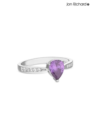 Jon Richard Silver & Purple Cubic Zirconia Ring (Q36003) | £25