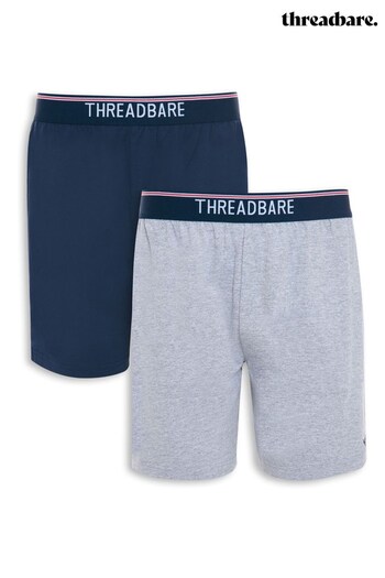 Threadbare Grey 2 Pack Cotton Blend Pyjama Shorts (Q36023) | £22