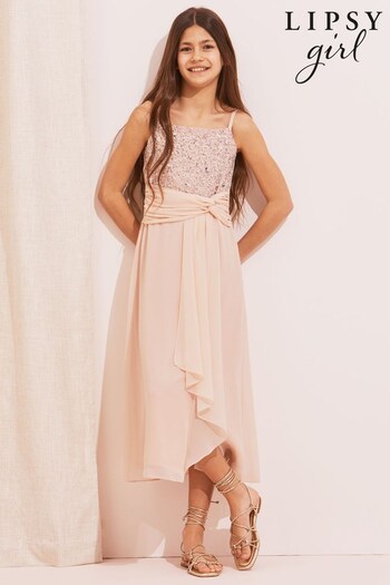 Lipsy Pink Embellished Strap Maxi Occasion Dress (Q36092) | £52 - £60