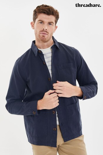 Threadbare Blue Lightweight Cotton Shacket (Q36125) | £32