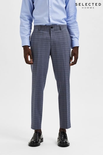 Selected Homme Grey Check Slim Fit Trouser (Q36296) | £70