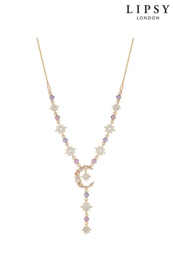 Lipsy Jewellery Rose Gold Pastel Celestial Y Necklace (Q36354) | £25