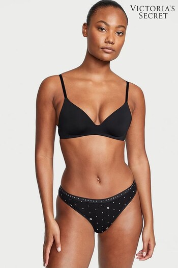 Victoria's Secret Black Dot Logo Bikini Knickers (Q36494) | £9