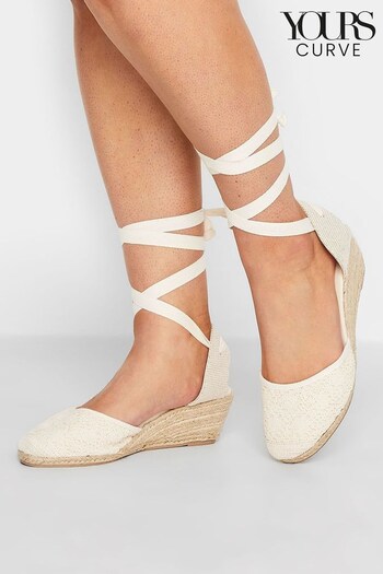 Yours Curve White Wide FIt Extra-Wide Fit Closed Toe Espadrille Crochet (Q36776) | £33