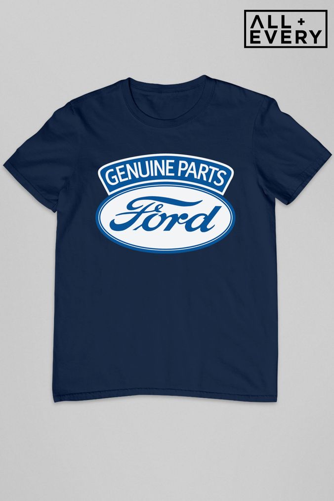 All + Every Navy Ford Genuine Parts Iconic Logo Men's T-Shirt (Q37037) | £23