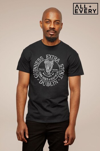 All + Every Black Guinness Extra Stout Men's T-Shirt (Q37040) | £22