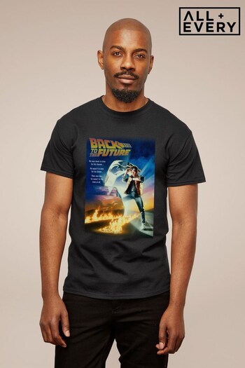 All + Every Black Back To The Future Marty Looking At Watch Men's T-Shirt (Q37051) | £22