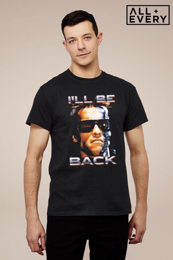 All + Every Black The Terminator Arnie Close Up Glasses Ill Be Back Men's T-Shirt (Q37058) | £22