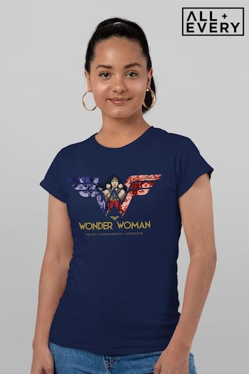 All + Every Navy Blue Wonder Woman Comic Strip Logo Women's T-Shirt (Q37066) | £23
