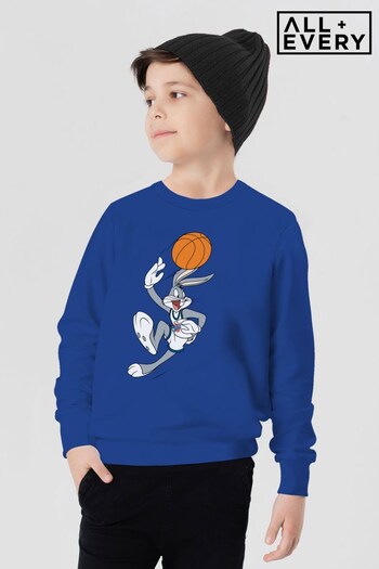 All + Every Royal Blue Looney Tunes Bugs Bunny Basketball Kids Sweatshirt (Q37074) | £23