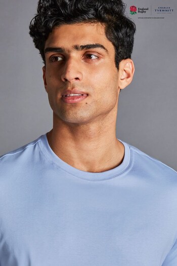Charles Tyrwhitt Blue Cotton Jersey Short Sleeve T-Shirt (Q37098) | £30