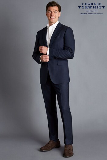 Charles Tyrwhitt Navy/Blue Slim Fit Ultimate Performance Stripe Suit Jacket (Q37138) | £230