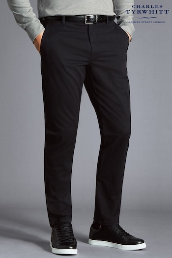 Charles Tyrwhitt Black Slim Black Slim Fit Lightweight Trouser (Q37188) | £60