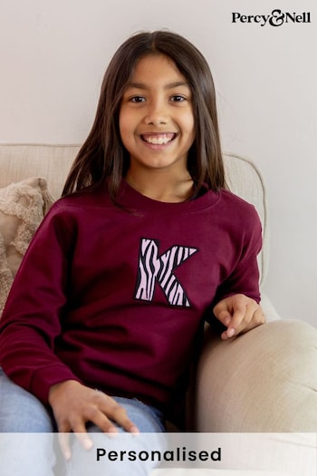 Older Kids Embroidered Initial Sweatshirt - Zebra by Percy & Nell (Q37366) | £26