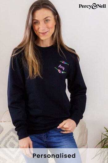 Personalised Floral Sweatshirt by Percy & Nell (Q37368) | £36