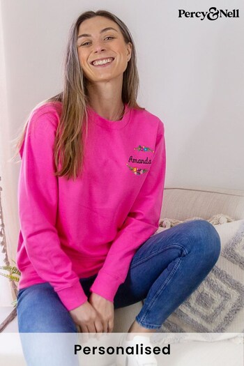 Personalised Floral Sweatshirt by Percy & Nell (Q37369) | £36