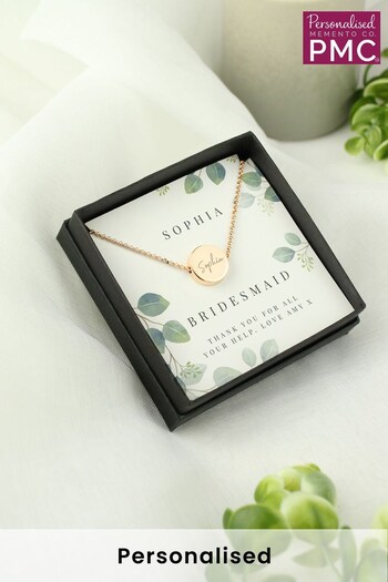 Personalised Wedding Party Rose gold Necklace & Box by PMC (Q37399) | £16