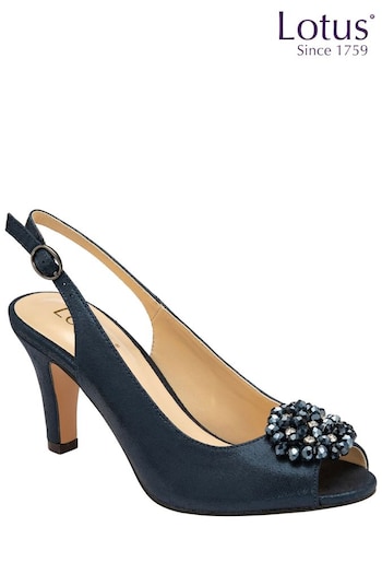 Lotus Footwear Blue Peep-Toe Slingback Shoes (Q37479) | £65