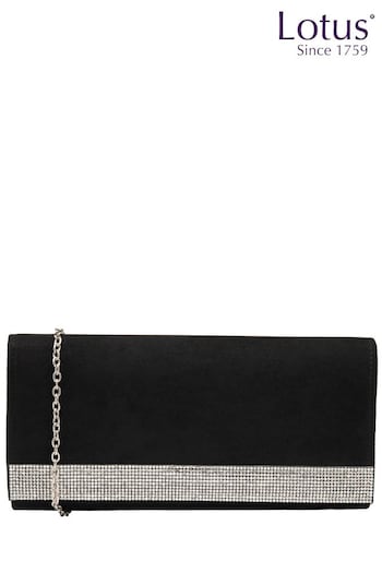 Lotus Footwear Black Clutch Bag with Chain (Q37482) | £50