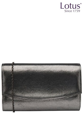 Lotus Footwear Dark Grey Clutch Bag with Chain (Q37484) | £50