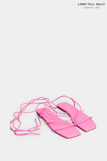 Long Tall Sally Pink Strappy Flat Sandal (Q37560) | £33