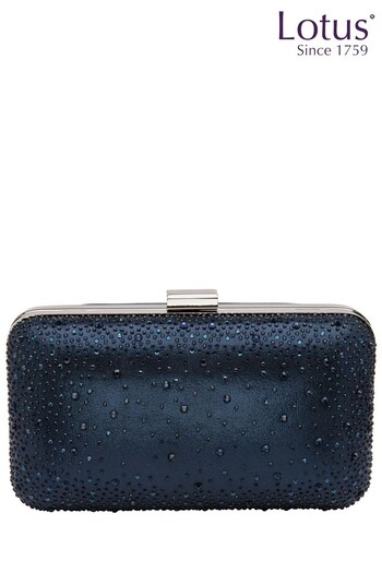 Lotus Footwear Blue Embellished Clutch Bag with Chain (Q37597) | £55
