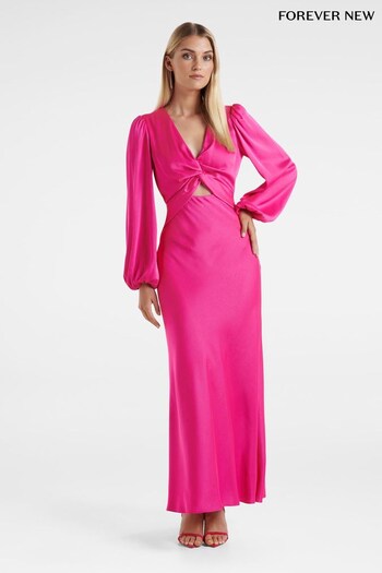 Forever New Pink Wren Long Sleeve Twist Maxi Dress (Q37641) | £110