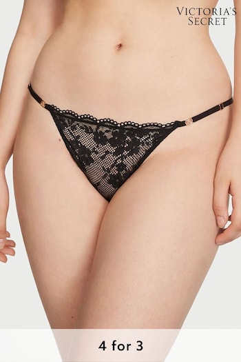 Victoria's Secret Black Lace Thong Knickers (Q37851) | £14