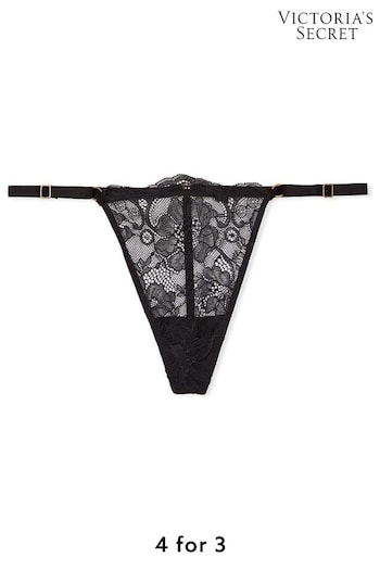 Victoria's Secret Pure Black Lace G String Knickers (Q37865) | £14