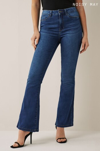 NOISY MAY Mid Blue High Waisted Flare Jeans (Q37867) | £30