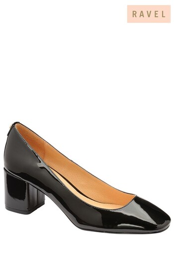 Ravel Black Patent Block Heel Shoes (Q37874) | £65