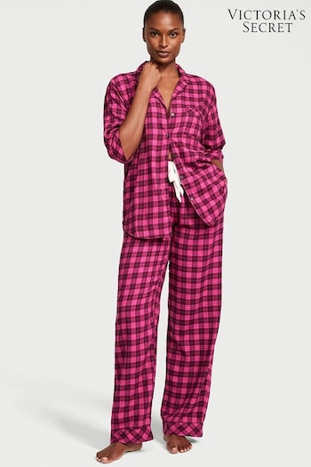 Victoria's Secret Pink Buffalo Tartan Flannel Long Pyjamas (Q38108) | £49