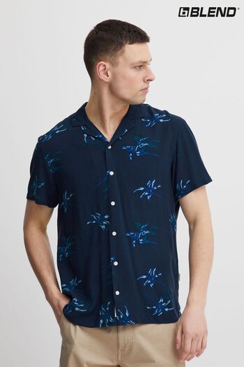 Blend Blue Flower Printed Resort Short Sleeve Shirt (Q38209) | £35