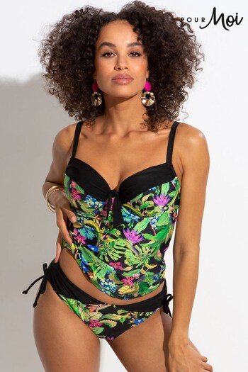 Pour Moi Black St Lucia Padded Underwired Tankini (Q38345) | £45