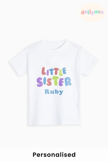 Personalised Little Sister T-Shirt by Dollymix (Q38366) | £17