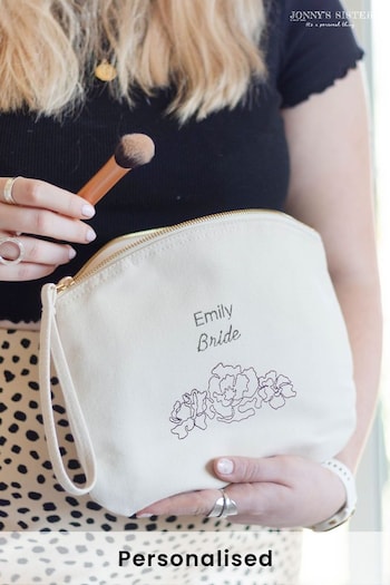 Personalised Embroidered Bridesmaid Large Makeup Bag by Jonny's Sister (Q38367) | £20