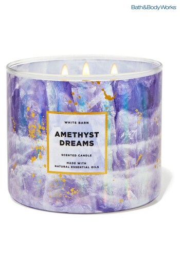Bath & Body Works AMETHYST DREAMS Tea Rose 3-Wick Candle 14.5 oz / 411 g (Q38429) | £29.50