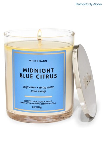 Bath & Body Works MidnghtBlueCitrus Midnight Blue Citrus Signature Single Wick Candle 8 oz / 227 g (Q38532) | £23.50