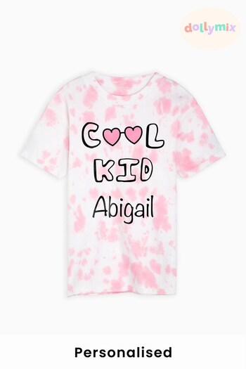 Personalised Girls Cool Kid Tie Dye T-Shirt By Dollymix. (Q38620) | £18