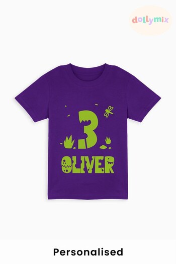 Personalised Toddler Dino Age T-Shirts by Dollymix (Q38635) | £17