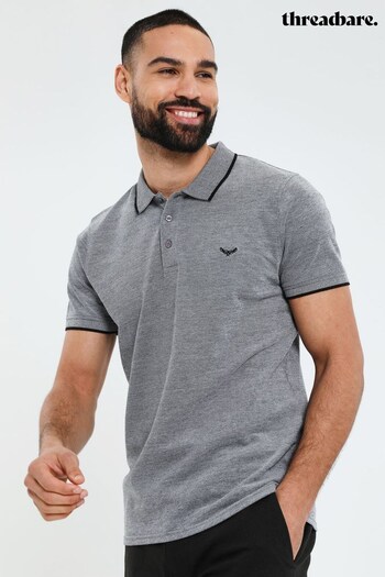 Threadbare Grey Birdseye Pique Polo Shirt (Q38682) | £20