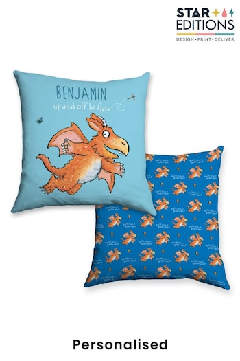 Personalised "Up and off he flew" Zog Cushion by Star Editions (Q38768) | £24.99