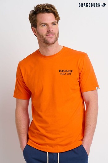 Brakeburn Orange Landscape Lino T-shirt (Q38886) | £30