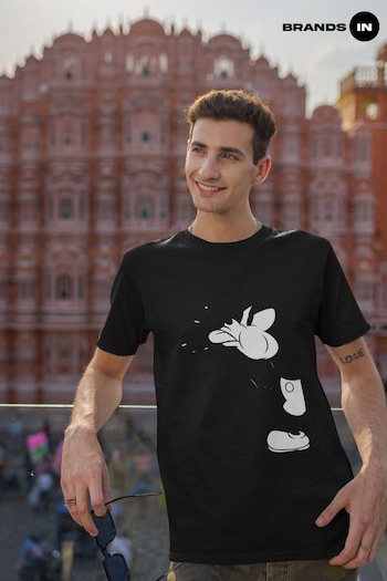 Brands In BLACK Mens Mickey Mouse Black Disney T-Shirt (Q38982) | £23