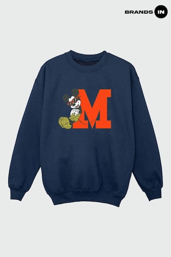 Brands In NAVY Mickey Mouse Leopard Trousers Men Navy  Disney Sweatshirt (Q38990) | £36