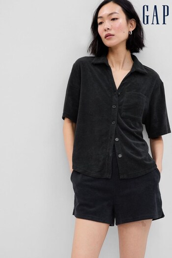 Gap Black Towelling Short Sleeve Loose Shirt (Q39032) | £35