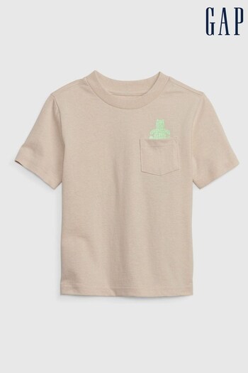 Gap Beige Brannan Graphic Short Sleeve Pocket T-Shirt (Q39055) | £10